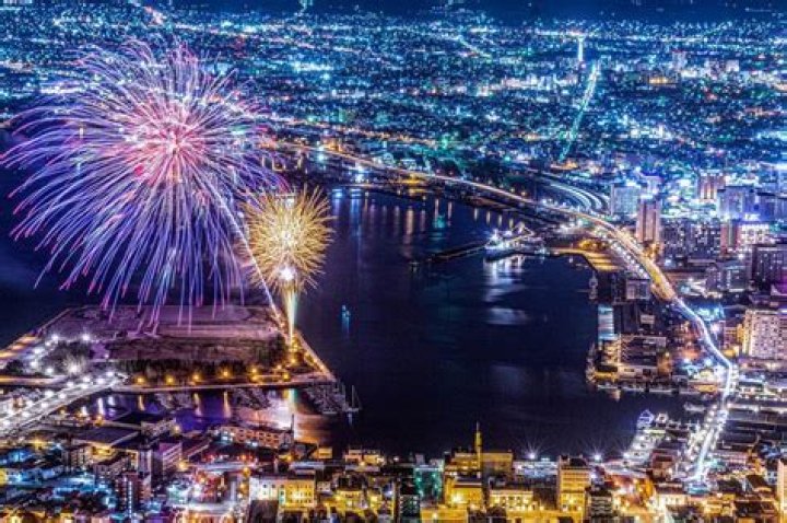 旭川市の花火と夜景